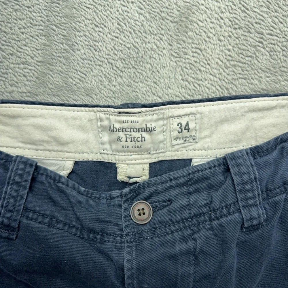 Abercrombie & Fitch Y2k Cargo Shorts Mens 34 Navy Blue Classic Utility Rugged